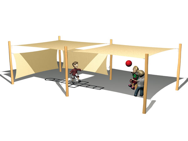 Solsejlsystem 4 sejl incl. 6 stopler