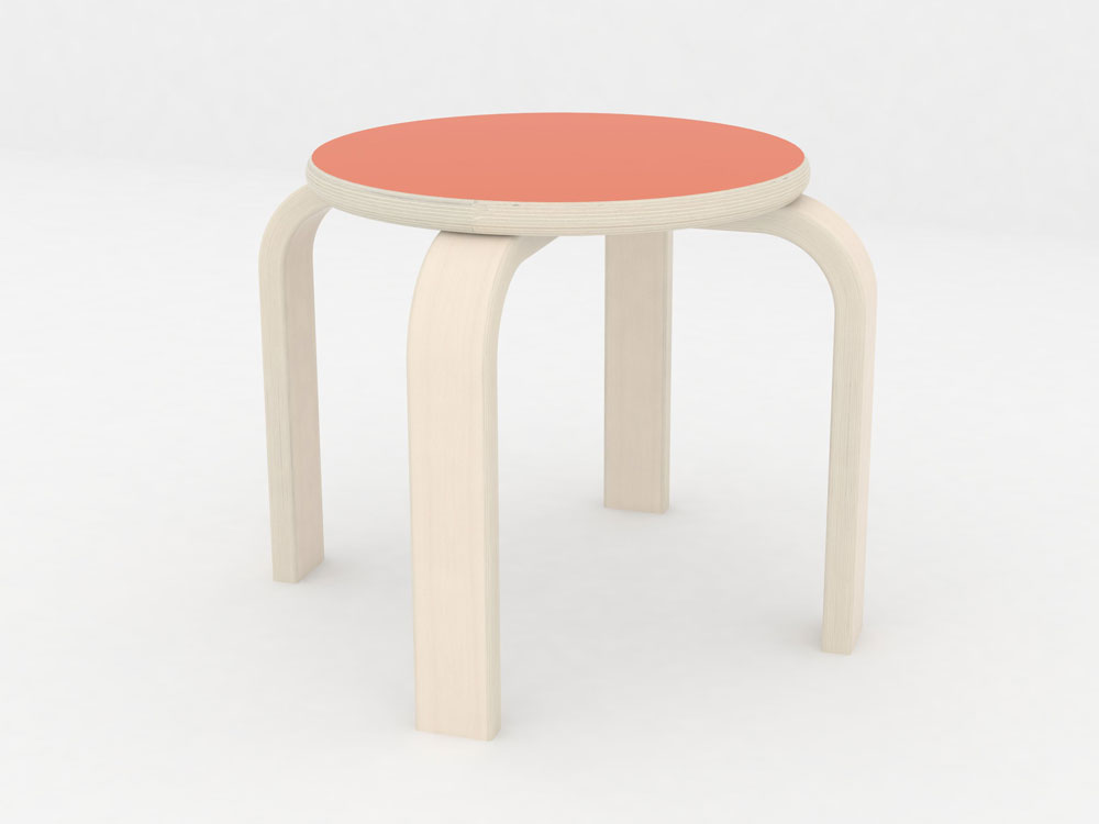 Taburet orange sæde Ø33 x H30 cm