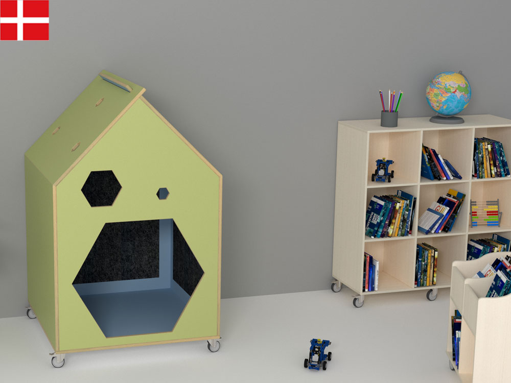 Læsehule spidst tag, på hjul