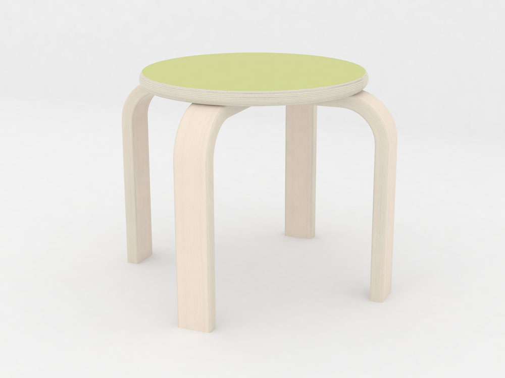 Taburet grønt sæde Ø33 x H30 cm