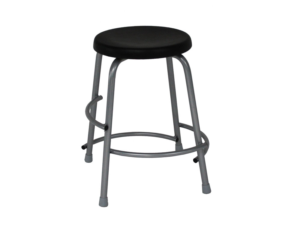 Taburet Alu/ PUR sæde sort H51 cm