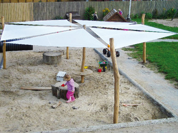 Solsejl system 6 stk. 3x3x3 m